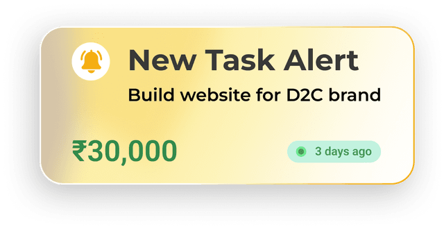 New Task Alert - Build website for D2C brand ₹30,000